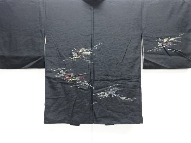 JAPANESE HAORI COAT / EMBROIDERY / PLANT 
